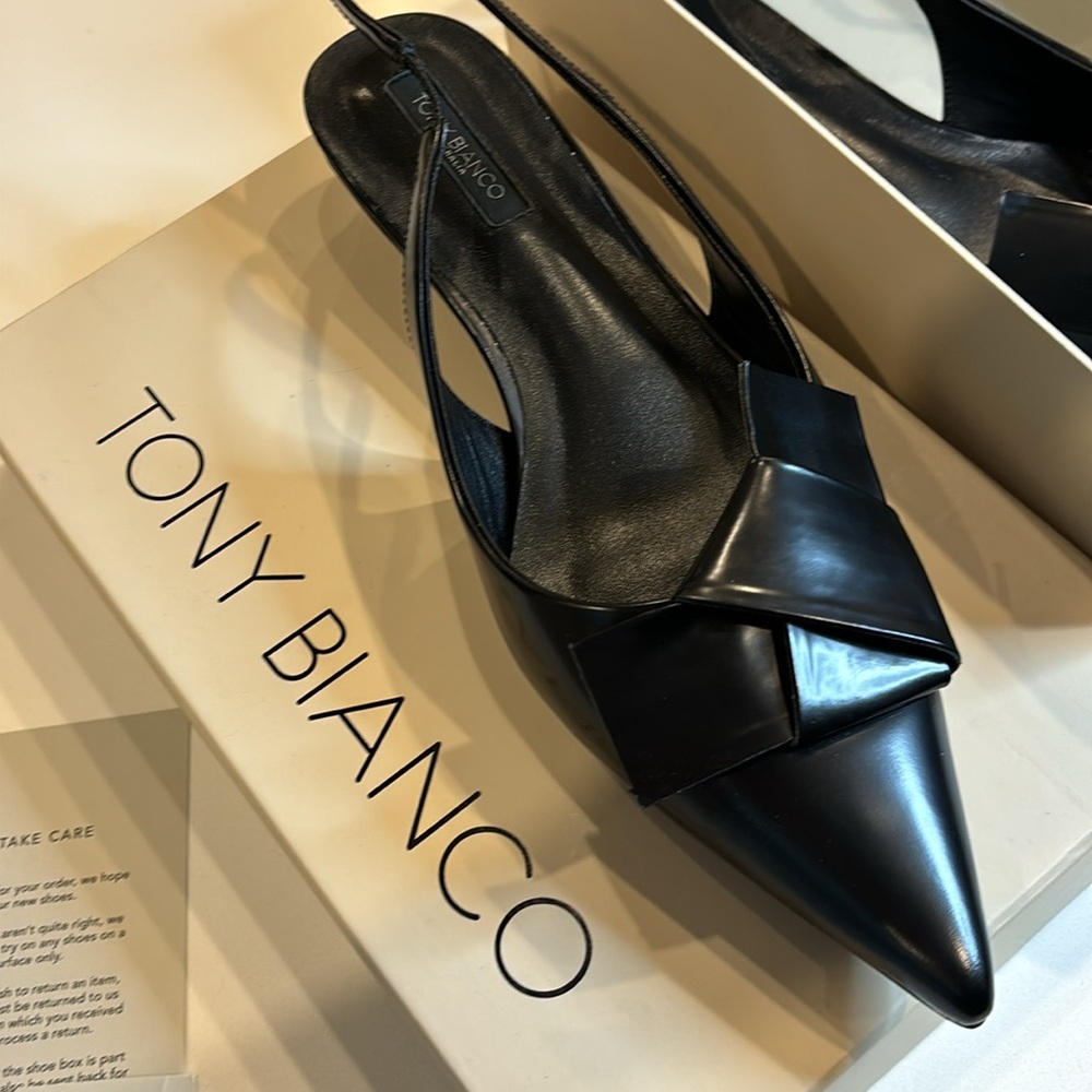 Tony Bianco black slingback heels - Picture 2 of 6